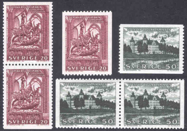 Sverige - F  536-537 Byggnadsminnen 6 kpl **