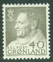 Grönland – F   55 Frederik IX i anorak 40 öre grå **