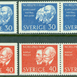 Sverige – F  559-560 Nobelpristagare 1904, 6 kpl **