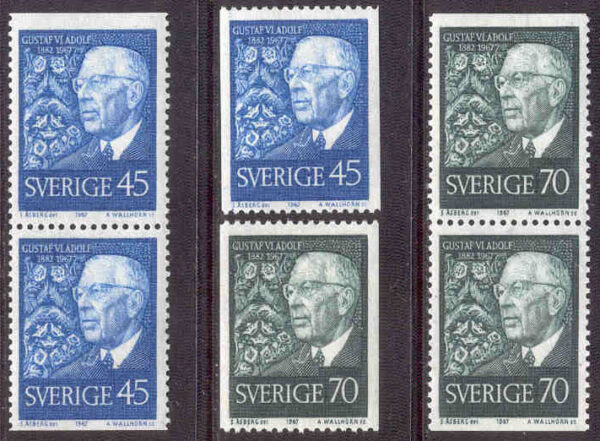 Sverige - F  616-617 Gustaf VI Adolf 85 år, 6 kpl **