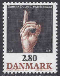Danmark – F  876 De dövas landsforbund 50 år, 1 kpl **