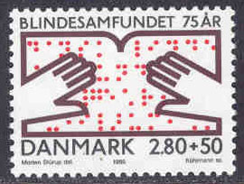 Danmark – F  888 Danska Blindsamfundet 75 år, 1 kpl **