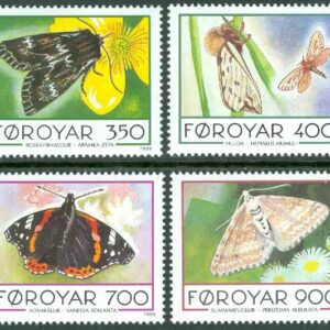 Färöarna – F  252-255 Fjärilar, 4 kpl **