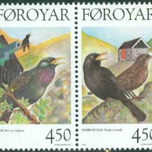 Färöarna – F  332-333 Fåglar V – Koltrast & Stare, 2 kpl **