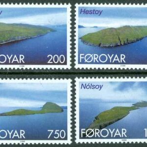 Färöarna – F  381-384 Flygbilder på Öar bl.a. Nólsoy, 4 kpl **