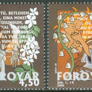 Färöarna – F  385-386 Jul 2000 bl.a. Kristi födelse, 2 kpl **