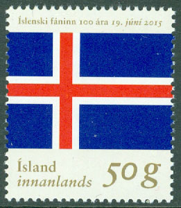 Island – F 1480 Islädska flaggan 100 år, 1 kpl **