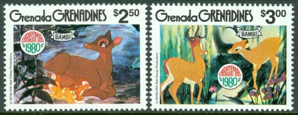 Grenada Grenadines - M  425-426 Disney, Bambi, högvalörer, 2 ol **