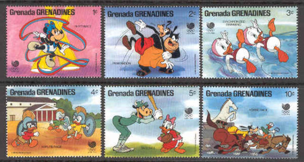 Grenada Grenadines - M  944-949 Disney - Disneyfigurer i OS i Söul 6 ol**