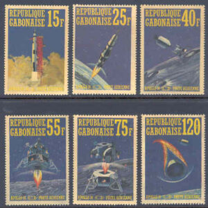 Gabon – M  403-408 Rymd, Apollo 14, 6 kpl **