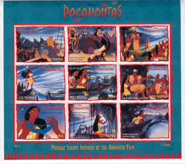Guyana - M 5263-5271 Disney - Pocahontas, 9-block **
