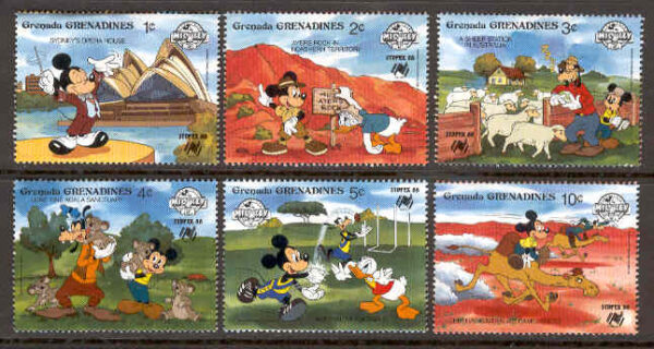 Grenada Grenadines - M 1051-1056 Musse Pigg i Australien, 6 ol **