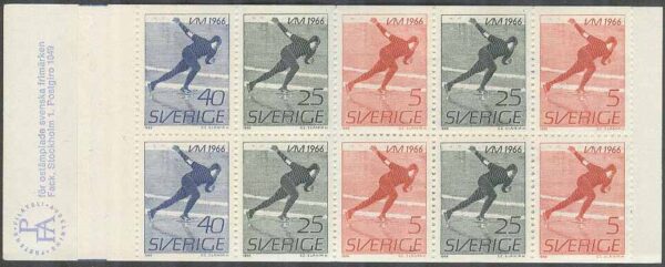 Sverige - F H 176 A1 VM på skridsko 1966, kpl **