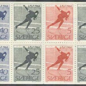 Sverige – F H 176 A1 vågböjt streck VM på skridsko 1966, kpl **