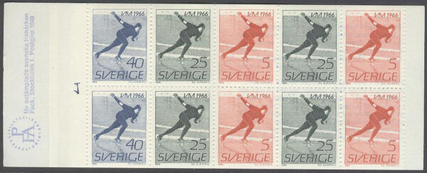 Sverige - F H 176 A2 cyls 1 VM på skridsko 1966, kpl **