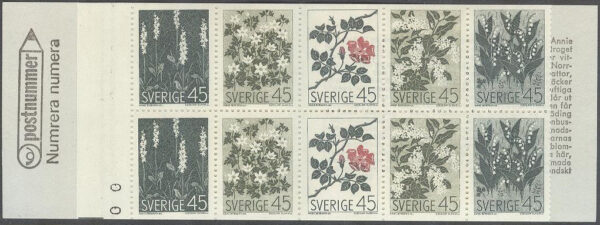 Sverige - F H 205 A T1b kn 2+ Vildblommor, kpl **