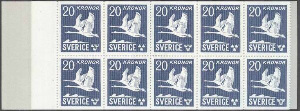 Sverige - F H 212 B1R Flygande svanar osynlig gummering, kpl **