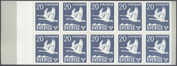 Sverige - F H 212 B2R Flygande svanar osynlig gummering, kpl **