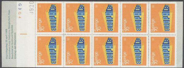 Sverige - F H 222 A kn 4+ G3 G4 höger Europa CEPT 1969, kpl **