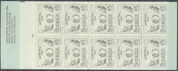Sverige - F H 229 B cyls 1 Nobelpristagare 1909, kpl **