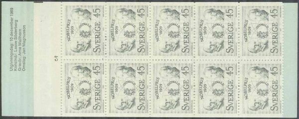 Sverige - F H 229 B cyls 2 Nobelpristagare 1909, kpl **