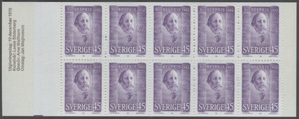 Sverige - F H 239 A Nobelpristagare 1910, kpl **