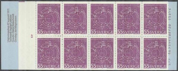 Sverige - F H 245 cyls 2 Musikaliska akademien, kpl **