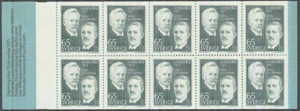 Sverige - F H 252 Nobelpris 1911, kpl **