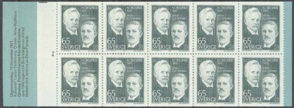 Sverige - F H 252 cyls 1 Nobelpris 1911, kpl **