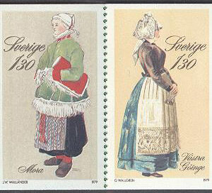 Sverige – F H 318 styrlinje III höger Folkdräkter, kpl **