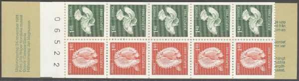 Sverige - F H 334 B kn Julpost 1981 - Takfåglar, kpl **