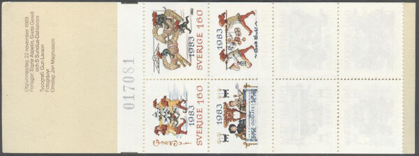 Sverige - F H 347 Aa kn Julpost 1983, kpl **