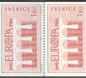 Sverige – F H 349 kn + RT Europa CEPT 1984, kpl ** DUBBEL
