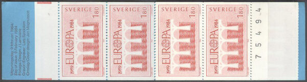 Sverige - F H 349 kn + RT Europa CEPT 1984, kpl ** DUBBEL