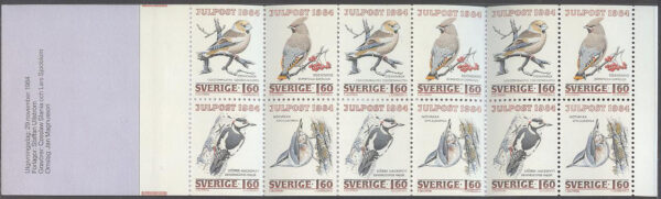 Sverige - F H 355 IIa Julpost 1984 - Vinterfåglar, kpl **