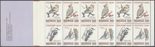Sverige - F H 355 Ia RT Julpost 1984 - Vinterfåglar, kpl **