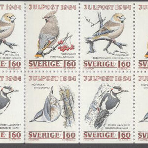 Sverige – F H 355 Ia cyls 1 Julpost 1984 – Vinterfåglar, kpl **
