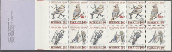 Sverige - F H 355 Ia cyls 1 Julpost 1984 - Vinterfåglar, kpl **