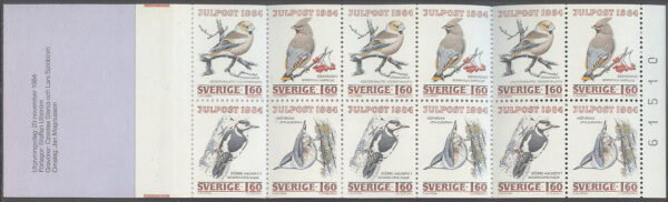 Sverige - F H 355 Ia kn Julpost 1984 - Vinterfåglar, kpl **