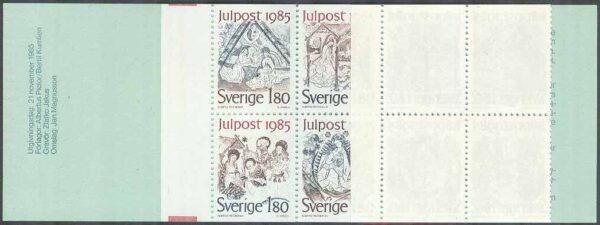 Sverige - F H 362:1 RT streck i IR Julpost 1985, kpl **