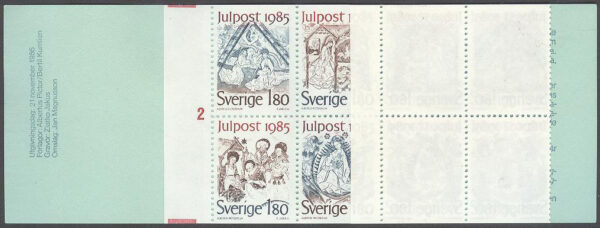Sverige - F H 362:1 cyls 2 Julpost 1985, kpl **