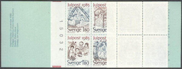 Sverige - F H 362:1 kn Julpost 1985, kpl **