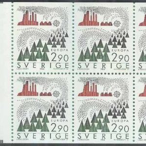 Sverige – F H 370 cyls 1 + kn streck saknas Europa CEPT 1986 Natur, kpl ** DUBBEL