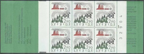 Sverige - F H 370 cyls 1 + kn streck saknas Europa CEPT 1986 Natur, kpl ** DUBBEL