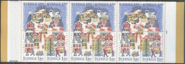 Sverige - F H 372 cyls 1 Julpost 1986 - Stadsmotiv, kpl **