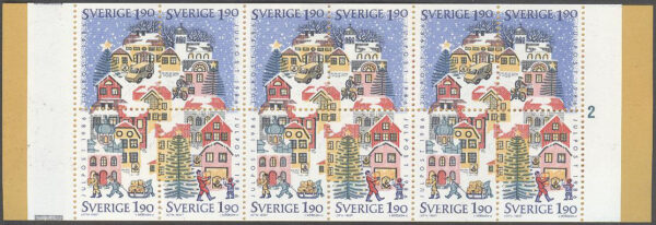 Sverige - F H 372 cyls 2 Julpost 1986 - Stadsmotiv, kpl **