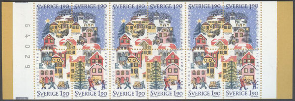 Sverige - F H 372 kn Julpost 1986 - Stadsmotiv, kpl **