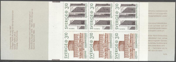 Sverige - F H 375 Europa CEPT 1987 Arkitektur, kpl **
