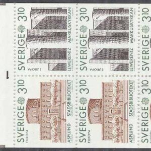 Sverige – F H 375 cyls 1 Europa CEPT 1987 Arkitektur, kpl **