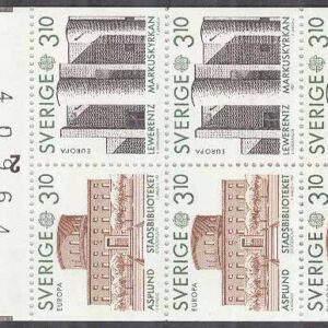 Sverige – F H 375 cyls 2 + kn Europa CEPT 1987 Arkitektur, kpl ** DUBBEL
